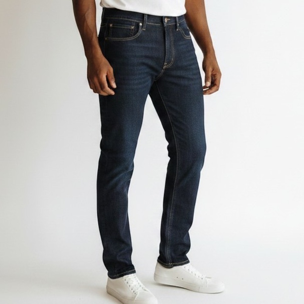 Levis 514 Straight Fit Jeans Mens 34x30 Dark Indigo Blue Denim 00514-0519